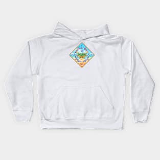 Atlantic Beach, Bogue Banks, North Carolina with Blue Crab on Beach Kids Hoodie